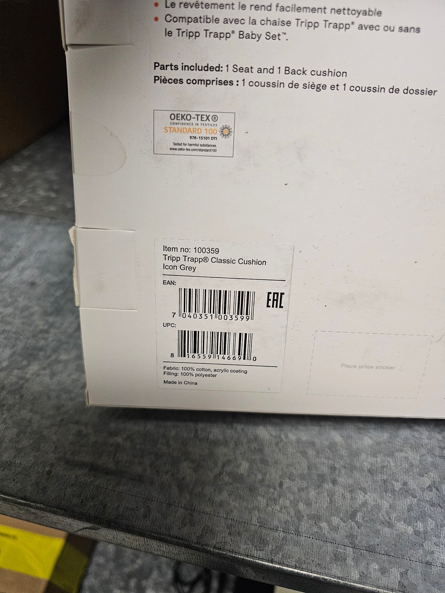 Stokke Tripp Trapp Kinderstuhl Kissen Icon Grey Lageraktion 30% mit Code TT30