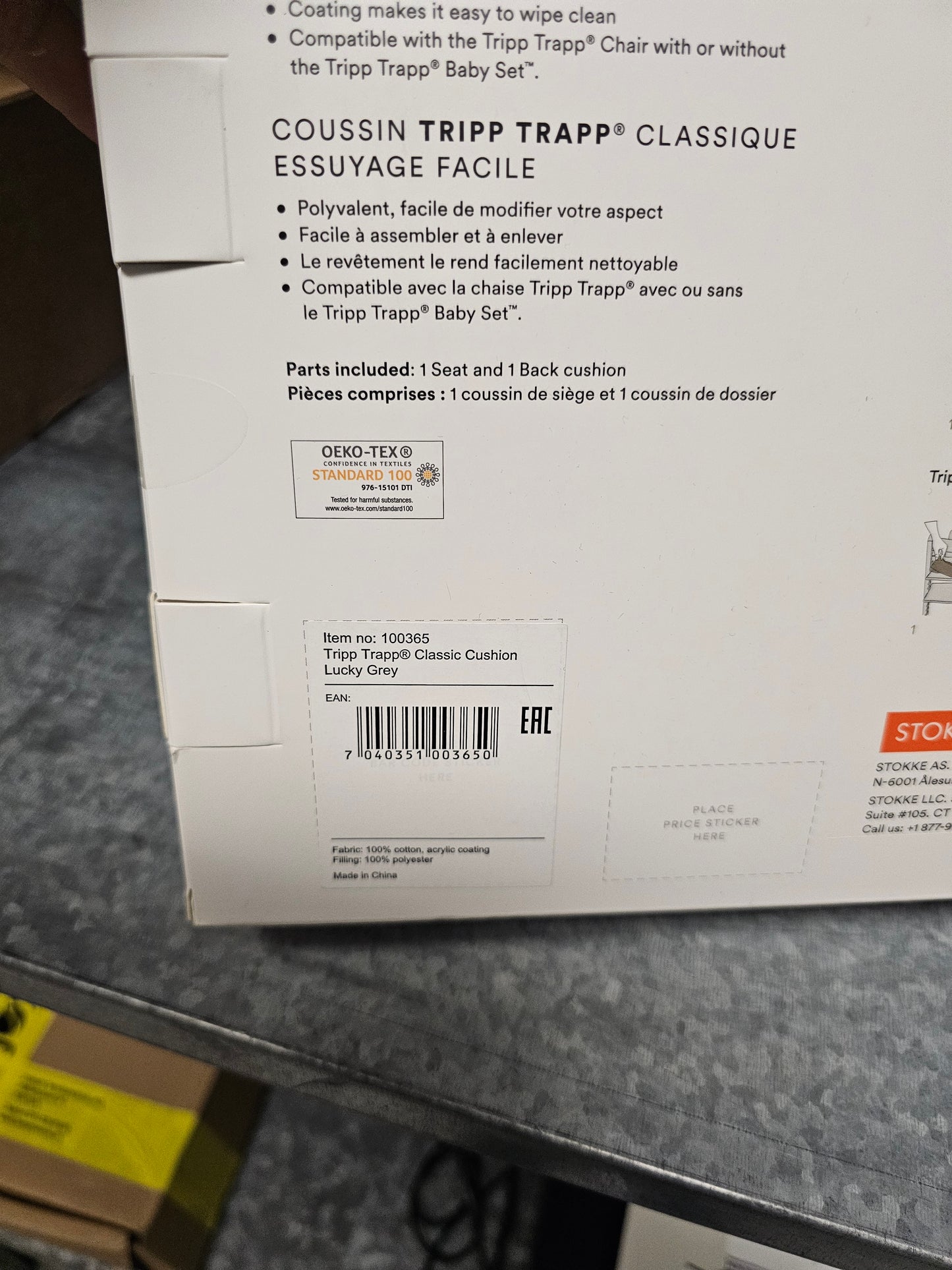 Stokke Tripp Trapp Kinderstuhl Kissen Lucky Grey Lageraktion 30% mit Code TT30