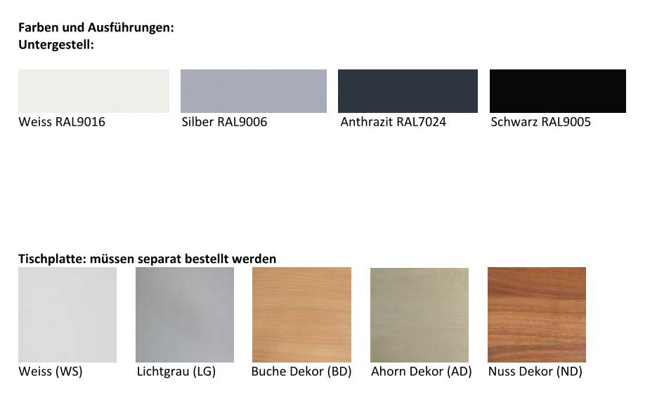 Steh-Sitztischgestell Freestand P2000